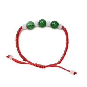Jade Daily Good Luck Year Charm Bracelet with Red Knot